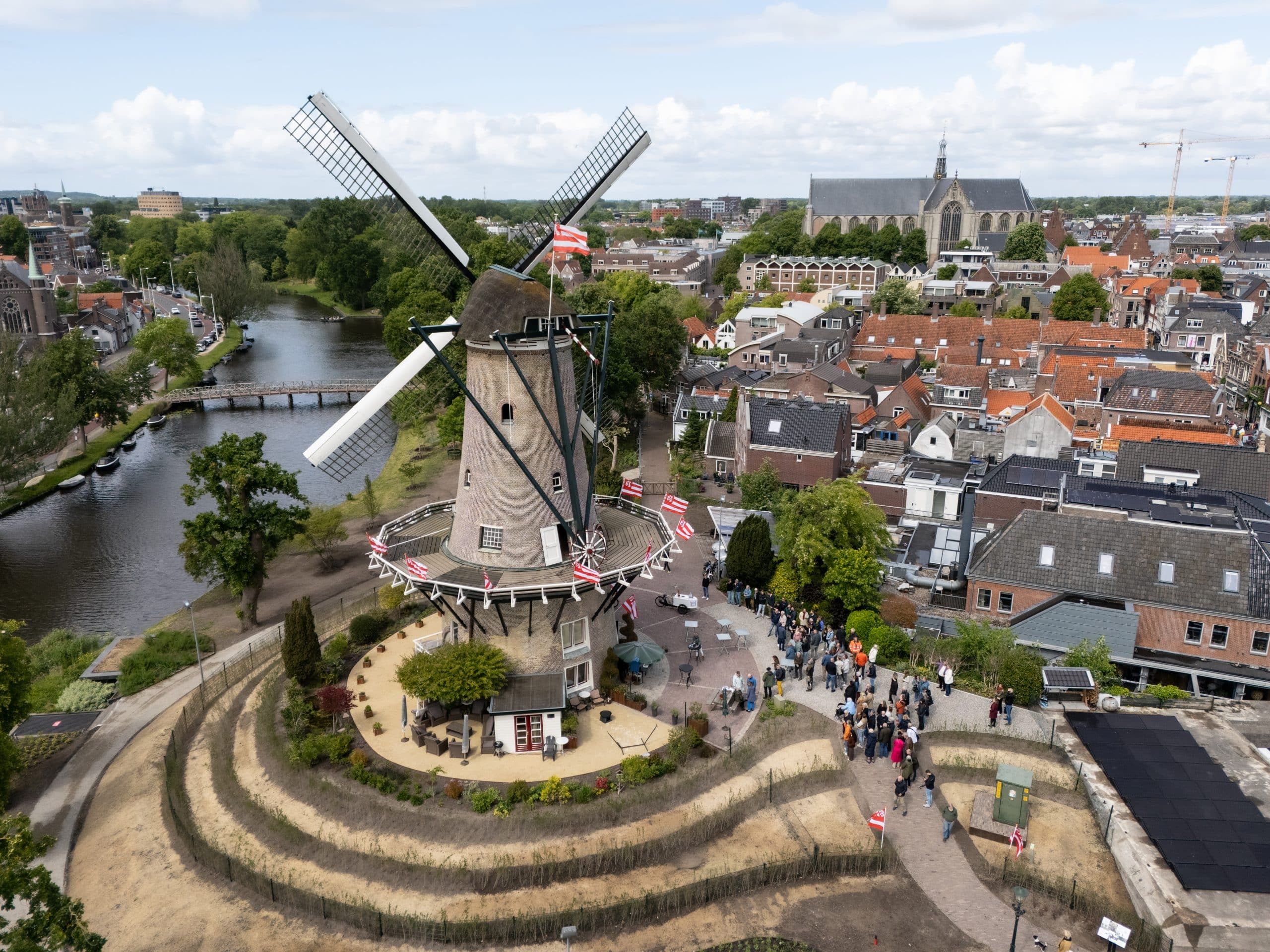 Luchtfoto van de Molen van Piet na de herinrichting